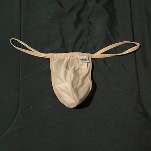 Men’s Beige Mesh Thong